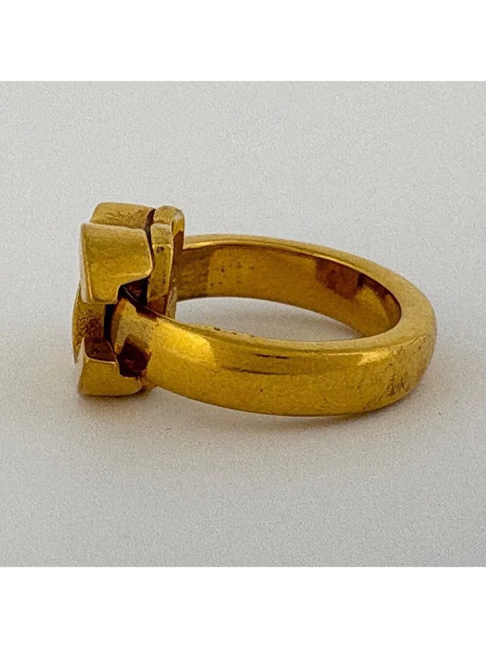 Chanel Ring CC Logo Gold Plated
